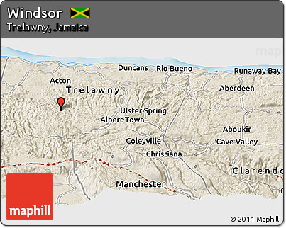 Shaded Relief Panoramic Map of Windsor