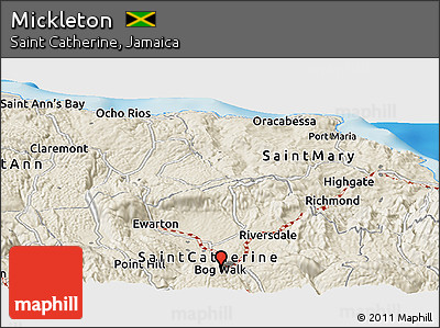 Shaded Relief Panoramic Map of Mickleton