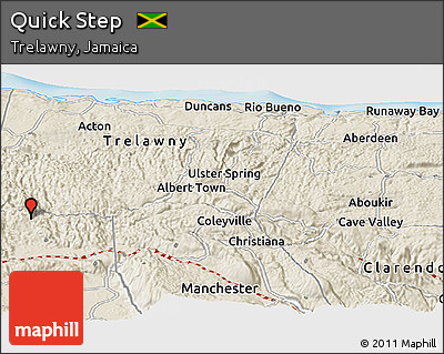 Shaded Relief Panoramic Map of Quick Step