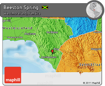 Political 3D Map of Beeston Spring