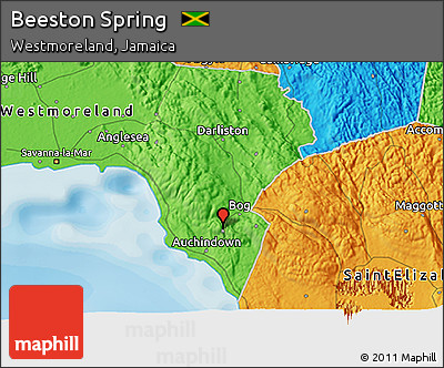 Political 3D Map of Beeston Spring