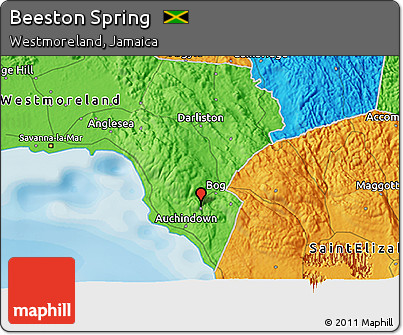 Political 3D Map of Beeston Spring