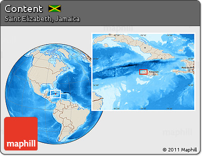 Shaded Relief Location Map of Content
