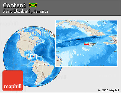 Shaded Relief Location Map of Content