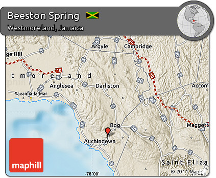 Shaded Relief Map of Beeston Spring