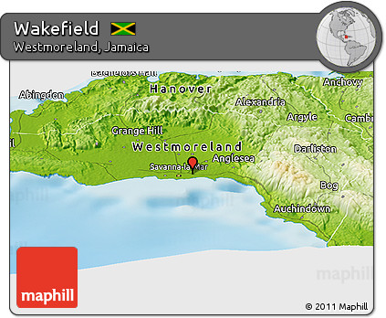 Physical Panoramic Map of Wakefield