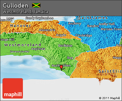 Political Panoramic Map of Culloden