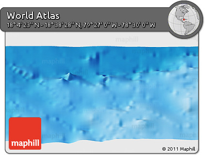 Physical 3D Map of the Area around 18° 21' 26" N, 78° 58' 29" W