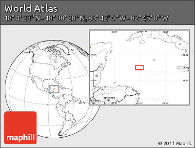 Blank Location Map of the Area around 18° 21' 26" N, 83° 13' 29" W
