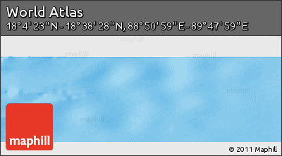 Physical Panoramic Map of the Area around 18° 21' 26" N, 89° 19' 29" E