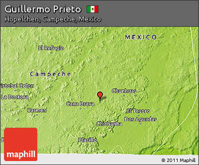 Physical 3D Map of Guillermo Prieto