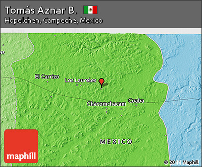 Political 3D Map of Tomás Aznar B.