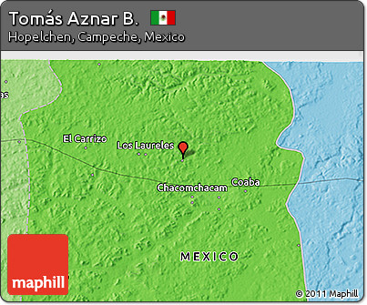 Political 3D Map of Tomás Aznar B.