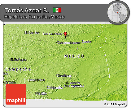 Physical Panoramic Map of Tomás Aznar B.
