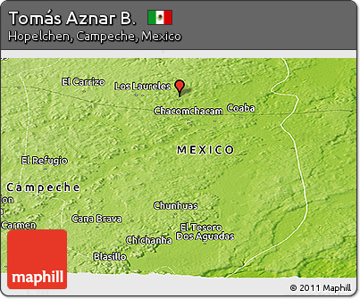 Physical Panoramic Map of Tomás Aznar B.