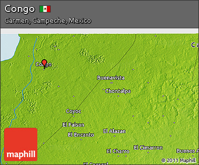 Physical 3D Map of Congo