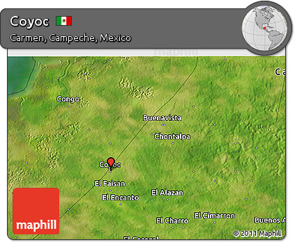 Satellite 3D Map of Coyoc