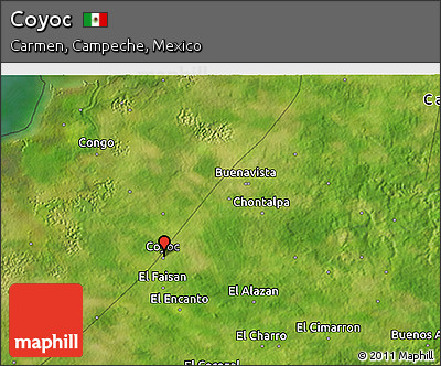 Satellite 3D Map of Coyoc