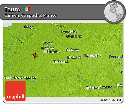 Physical Panoramic Map of Tauro
