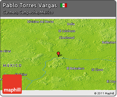 Physical Panoramic Map of Pablo Torres Vargas