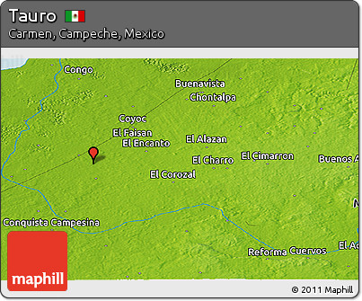 Physical Panoramic Map of Tauro