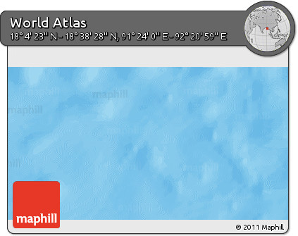 Physical 3D Map of the Area around 18° 21' 26" N, 91° 52' 30" E