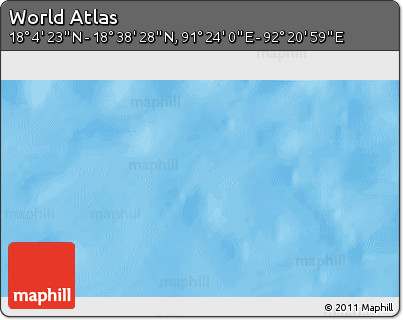 Physical 3D Map of the Area around 18° 21' 26" N, 91° 52' 30" E