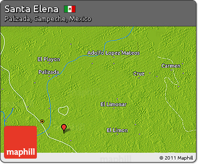 Physical 3D Map of Santa Elena
