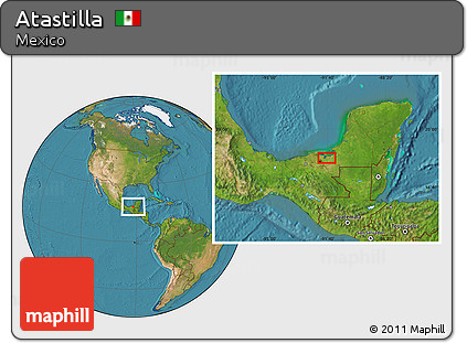 Satellite Location Map of Atastilla