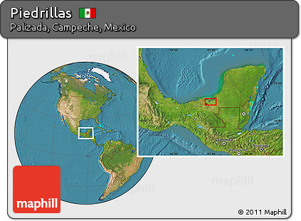 Satellite Location Map of Piedrillas