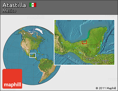Satellite Location Map of Atastilla