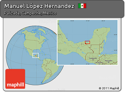 Savanna Style Location Map of Manuel López Hernandez
