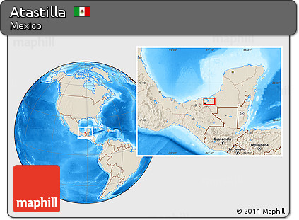 Shaded Relief Location Map of Atastilla