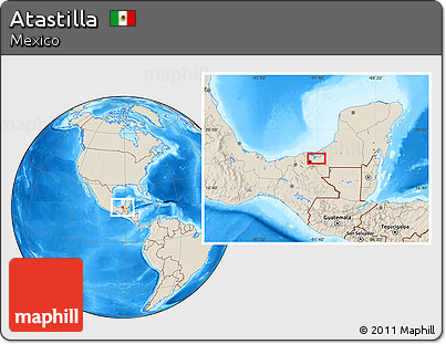 Shaded Relief Location Map of Atastilla