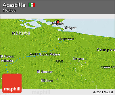 Physical Panoramic Map of Atastilla