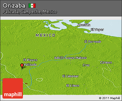 Physical Panoramic Map of Orizaba