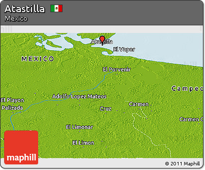 Physical Panoramic Map of Atastilla