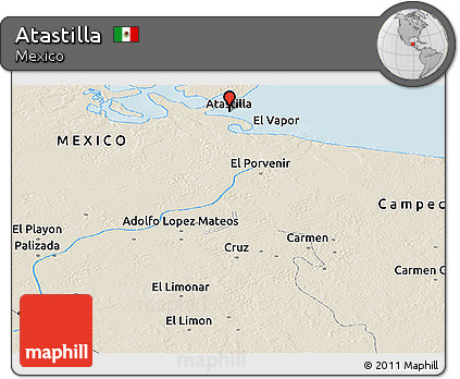 Shaded Relief Panoramic Map of Atastilla