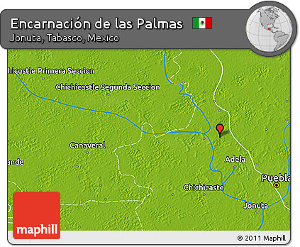 Physical 3D Map of Encarnación De Las Palmas