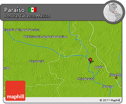 Physical 3D Map of Paraíso