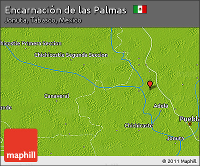 Physical 3D Map of Encarnación De Las Palmas