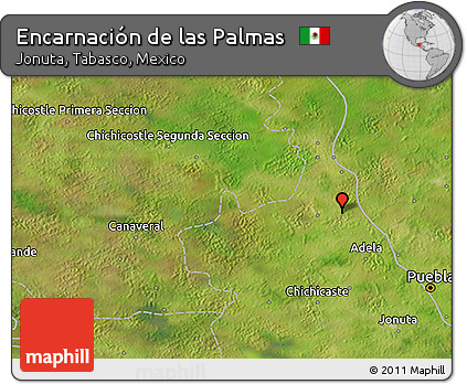 Satellite 3D Map of Encarnación De Las Palmas