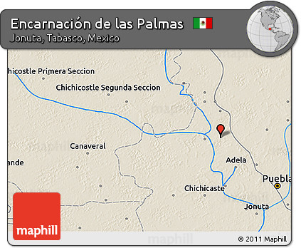 Shaded Relief 3D Map of Encarnación De Las Palmas