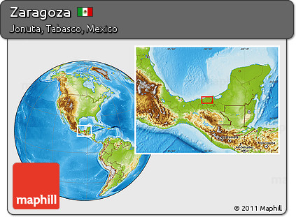 Physical Location Map of Zaragoza