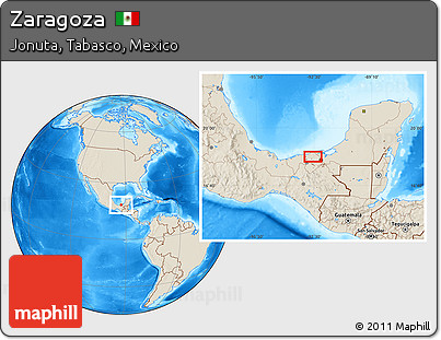 Shaded Relief Location Map of Zaragoza