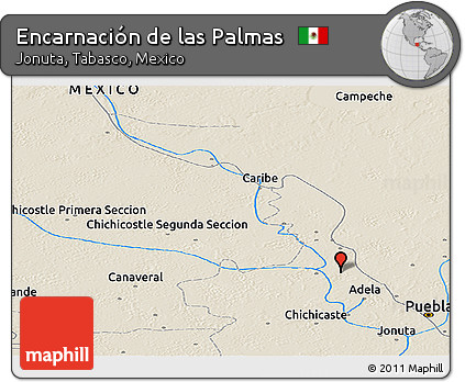 Shaded Relief Panoramic Map of Encarnación De Las Palmas