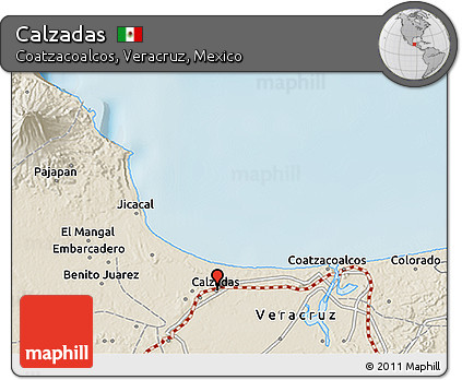 Shaded Relief 3D Map of Calzadas