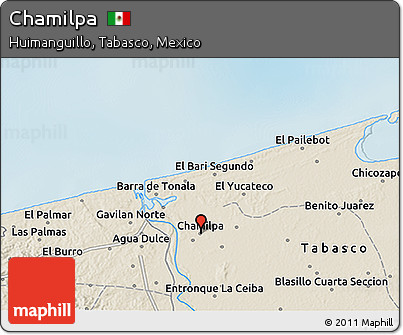 Shaded Relief 3D Map of Chamilpa