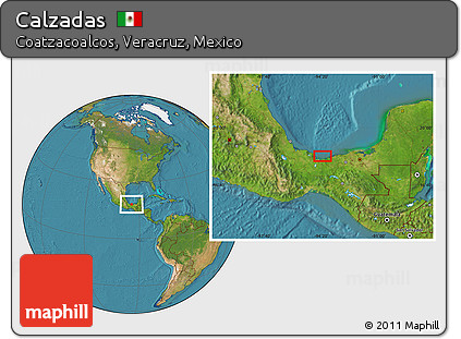 Satellite Location Map of Calzadas