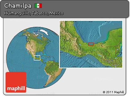 Satellite Location Map of Chamilpa